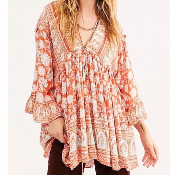 Free People Tops - FREE PEOPLE Moonlight Dance Floral Boho Top NWT